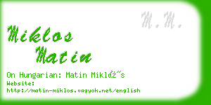 miklos matin business card